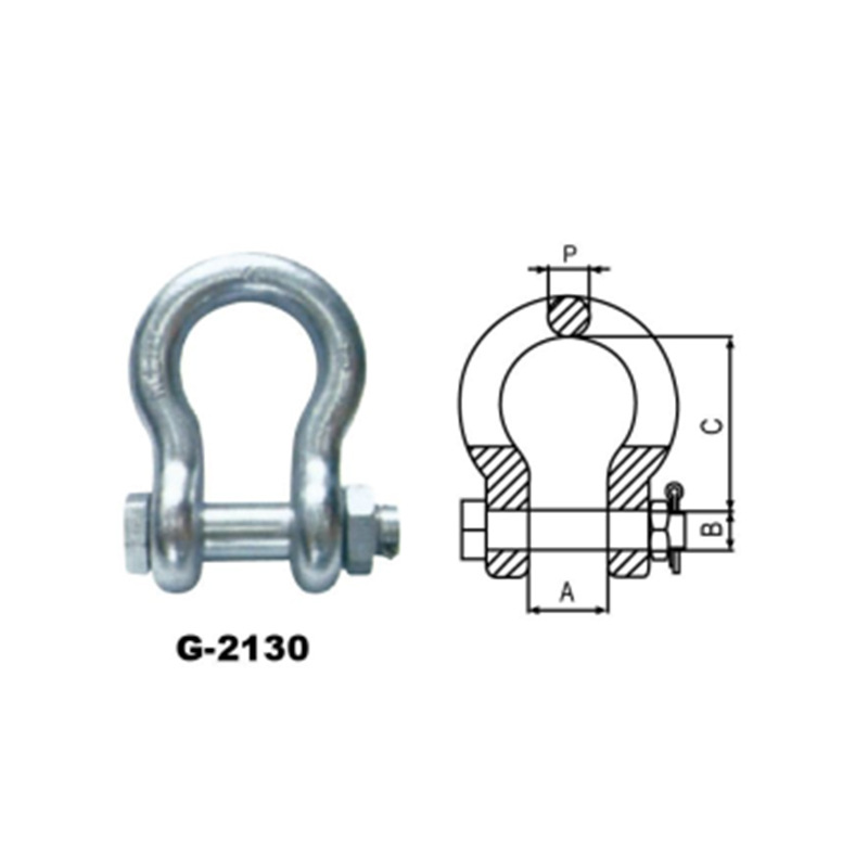 Grillete de cadena de ancla forjado en EE. UU. G-2130 2150